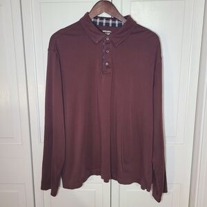 UNTUCKit Men's Damaschino Brown Long Sleeve Polo Shirt XXL 40990